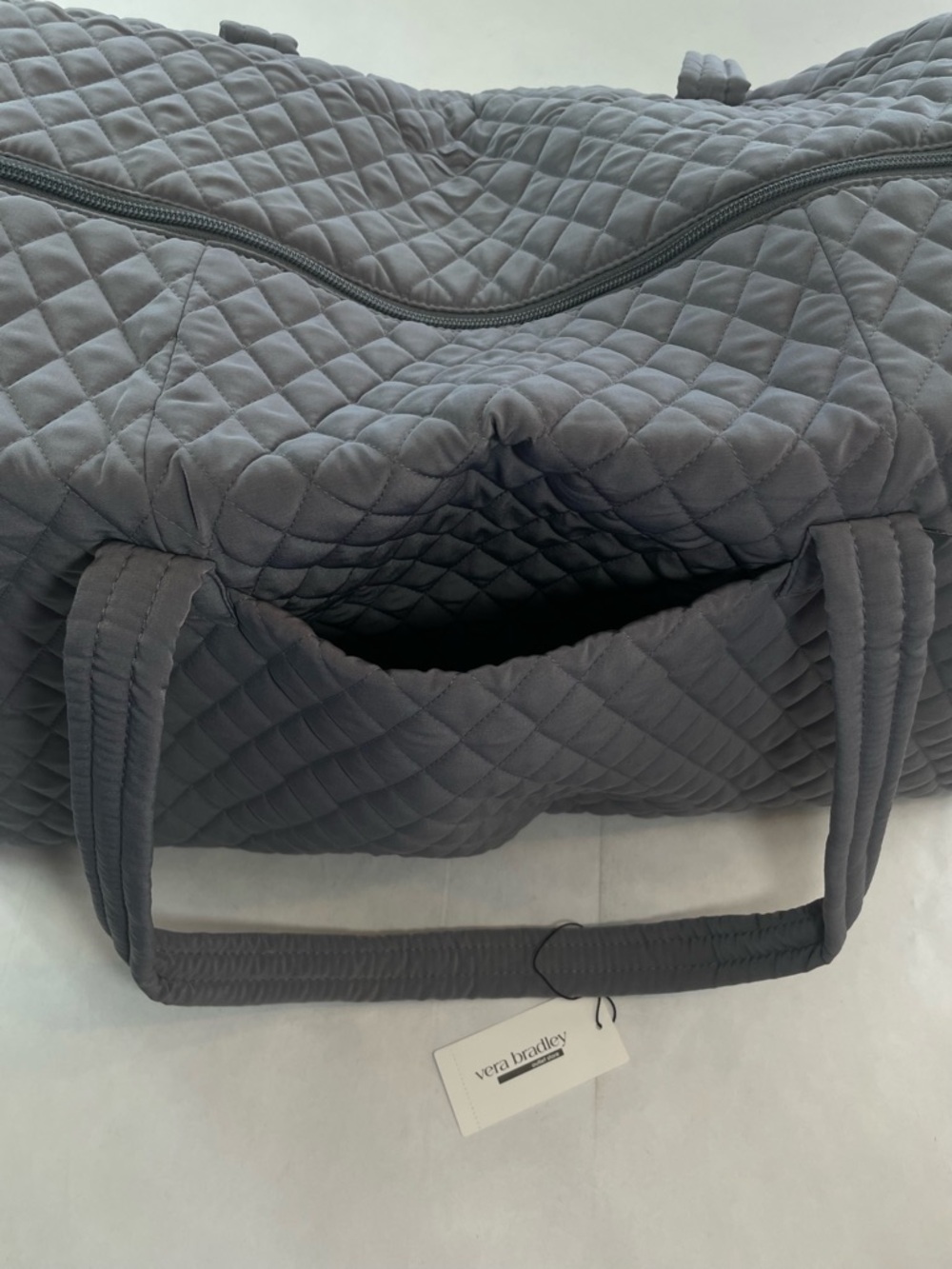 Vera Bradley Large Travel Duffel Bag Microfiber Quiet Shade Gray MSRP$159 NWT - Picture 9 of 10